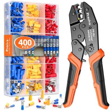 Imagem de Kit de ferramentas de crimpagem Preciva AWG20-10 com 400 conectores