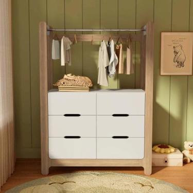 Imagem de Guarda-roupa Closet Infantil com 6 Gavetas e Cabideiro 100% Mdf Olívia
