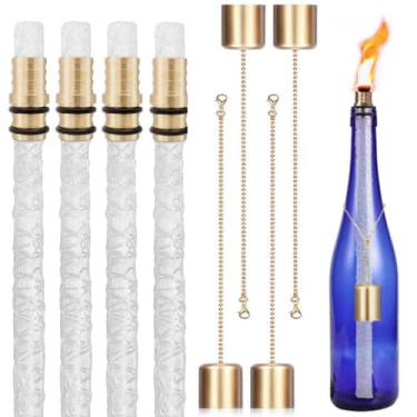 Imagem de Kit Torch Wicks, porta-garrafas de latão NCYOEW, pacote com 4 cápsulas