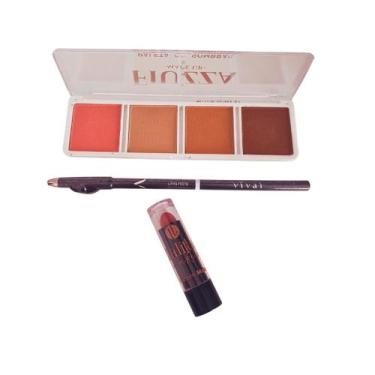 Imagem de SOMBRA E BATOM Kit DE MAQUIAGEM FEMININO NUDEb - LAÇO&REDE, Nude