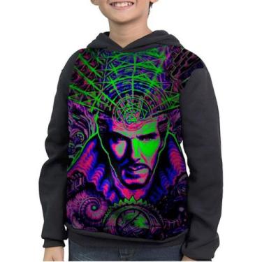 Imagem de Casaco Moletom Infantil Colorido Doutor Estranho Doctor - smoke, Preto