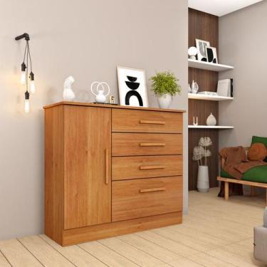 Imagem de Cômoda para Quarto com Sapateira 4 Gavetas - Chicago-Cinamomo - Tcil M
