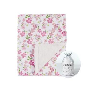 Imagem de Cobertor de bebê CREVENT 76x102 cm Soft Cozy Warm Floral