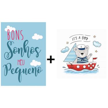 Imagem de Kit com 2 Placas Decorativas para Quarto Infantil Menino - Carisma