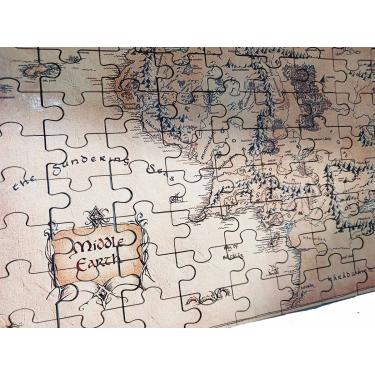 Imagem de Mini Quebra-cabeça Mapa Terra Média de 80 peças MDF