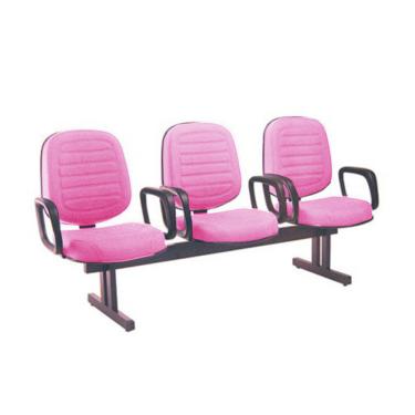 Imagem de Cadeira para Igrejas Evangélicas em Longarina com 03 lugares Linha Blenda Rosa
