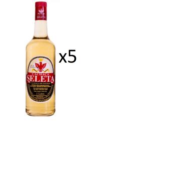 Imagem de Kit Cachaça Seleta Ouro Tradicional 1L 5 unidades