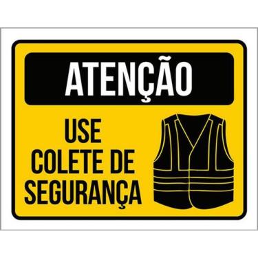 Imagem de Kit 3 Placas De Sinalização Atenção Use Colete De Segurança