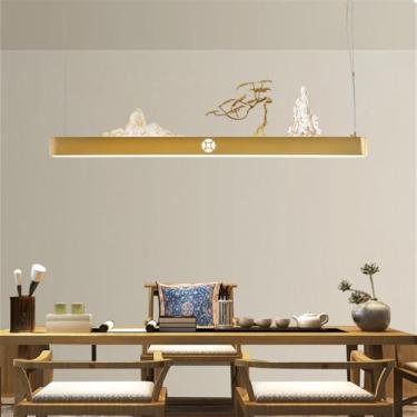 Imagem de Restaurante Contemporâneo Lâmpada Pingente LED Estilo Chinês Retro Criatividade Bar Balcão Sala de Estar Quarto Estudo Hotel Casa de Chá Candelabro (Estilo 13 L122CM)