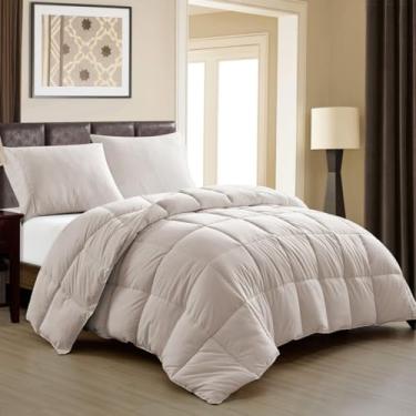 Imagem de Edredom Dupla Face Luxo 400 Fios - Toque de Plumas com Conforto Hipoalergênico (Cru)