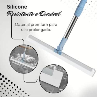 Imagem de Super kit 2 Rodos Mágico Vassoura Silicone Limpeza Fácil Vidro Piso Ch