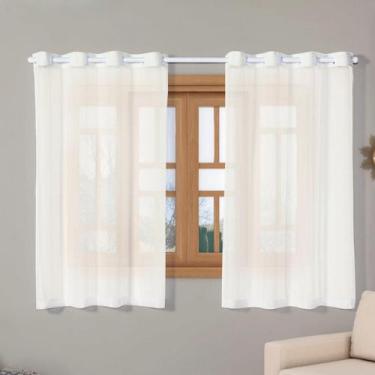Imagem de Cortina Transparente Voil Pérola 2,80X1,40 Sala Cozinha - Confeccoes E