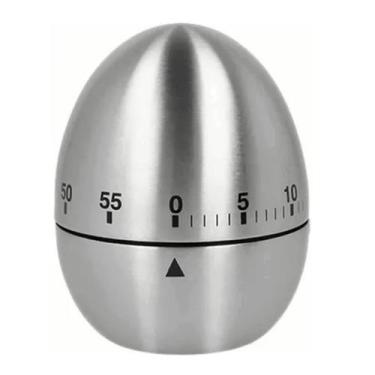 Imagem de Egg Timer Agatige Temporizador mecânico de 60 minutos em aço inoxidáve