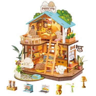 Imagem de Kit de casa em miniatura ROBOTIME DIY modelo de casa de bonecas de mad