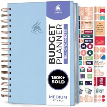 Imagem de Clever Fox Agenda de orçamento e organizador de notas mensais com bolsos. Rastreador de despesas, diário de orçamento e livro financeiro. Médio, 13 x 20,8 cm (lavanda)