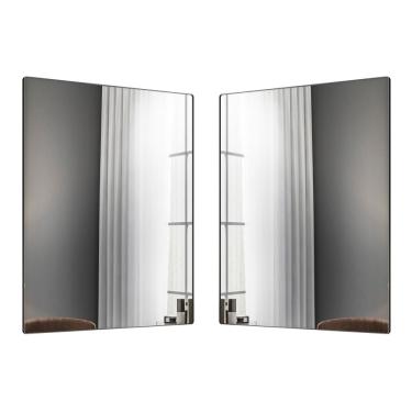 Imagem de Kit 2 Espelhos Decorativos Retangular Liss 90x60cm Moldura em Aço Preto - Desk Design