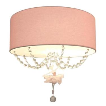 Imagem de Plafon Bailarina Rosa 30x15 Com Cristal 2 Em 1 - Tom Luz, ROSA, 110/22