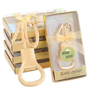 Imagem de Orlabno Pacote com 24 abridores de garrafas de lembrancinhas de aniversário de 40 anos, lembranças, lembranças e decorações para convidados