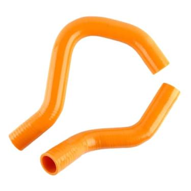 Imagem de XAJINGSU Kit de mangueira de tubo de refrigeração de radiador de silicone 2 peças para Honda Civic Si SiR TYPE-R EP3 K20A 2002-2005 3 camadas (4,5 mm de espessura) 11 cores (laranja brilhante)