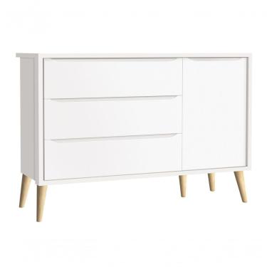 Imagem de Cômoda Sapateira Théo New Branco Fosco Com Natural - Moveisaqui