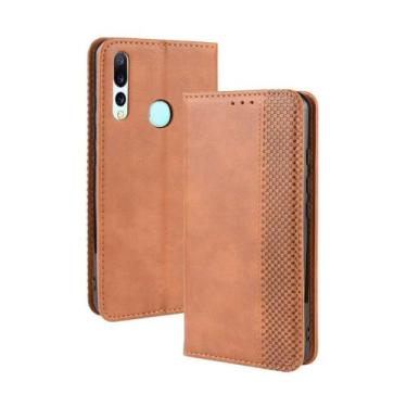 Imagem de Capa para Umi UMIDIGI A5 PRO,Retro Flip magnético,Caso de telefone de couro PU,Design de carteira com 3 slots de cartão e 1 clipe de dinheiro -Brown