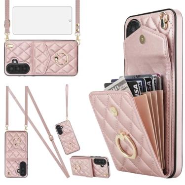 Imagem de Asuwish Capa de celular para Samsung Galaxy A17/A26 5G carteira de celular com protetor de tela de vidro temperado, alça de pulso, suporte de anel com bloqueio de RFID, porta-cartão A 17 26 17A 26A 4G