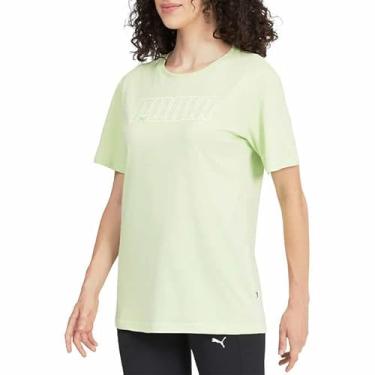 Imagem de PUMA Womens Boyfriend Logo Tee Shirt (Green, Small)