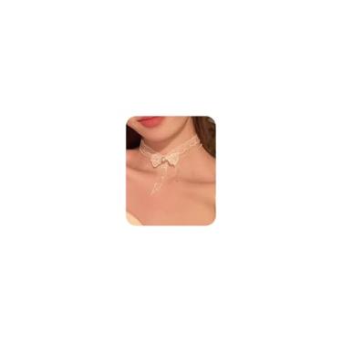 Imagem de YRlilicc Colar gargantilha de renda steampunk preto cristal borla colar gargantilha sexy festa fantasia, Large, Zinco, Sem Pedra Preciosa