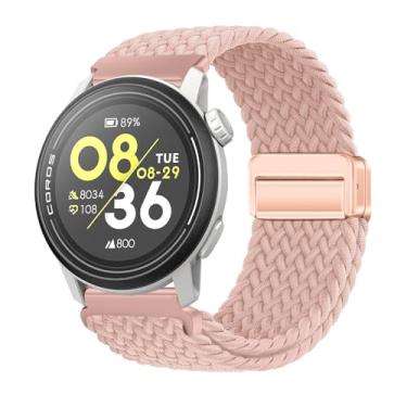 Imagem de LeyuBand Pulseiras magnéticas de nylon de 22 mm compatíveis com Coros PACE 3/APEX 2 PRO/APEX PRO/APEX de 46 mm para homens e mulheres
