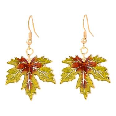 Imagem de Brincos femininos de folha de bordo para o dia de Ação de Graças, moda outono, joias de orelha, Medium, Zinco, Sem pedra preciosa