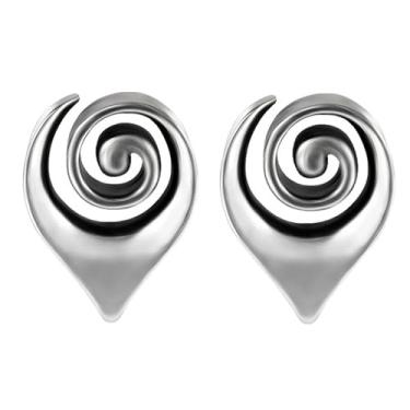Imagem de Niaspi Plugues de orelha espirais em espiral para mulheres e homens, círculo, gota, redemoinho, alongador, piercing, tribal, orelha, expansores de orelha 8-25 mm, 12mm, Cobre, Sem Pedra Preciosa