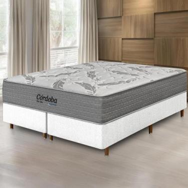 Imagem de Cama Box King Size Branca Colchão Córdoba Molas Ensacadas Duo Face 193