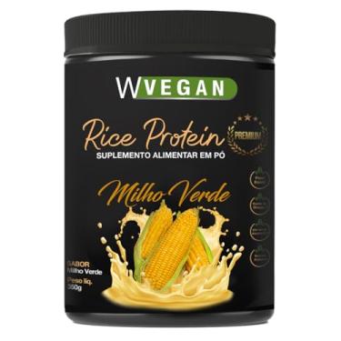 Imagem de WVegan Rice Protein Premium, Suplemento Alimentar Vegano, Sabor Milho Verde, 350g, com DHA e Vitamina B12, 7 Porções