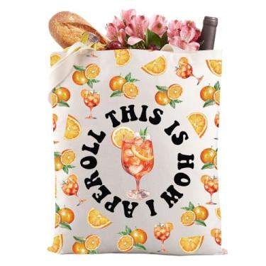 Imagem de Gzrlyf Aperol Spritz Gift Aperol Spritz Bridesmaid Tote Bag Italian Bachelorette Cocktail Summer Beach Bag, This is How I Aperoll, Large