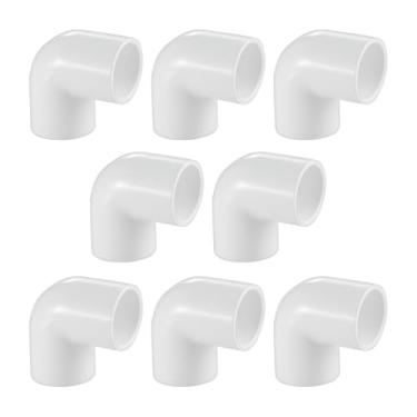 Imagem de Pacote com 8 acessórios de cotovelo de PVC de 90 graus, conectores de ângulo reto de 2 vias para móveis de tubo de PVC LESSO para prateleiras DIY, estufa, galpões e estruturas de tubos, SCH40 branco