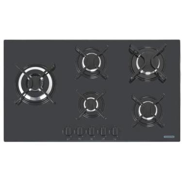 Imagem de Cooktop a Gás Side Plus Acendimento Automático 5 Queimadores Preto Biv