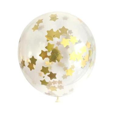 Imagem de Balões De Látex Transparentes Com Glitter Dourado 5/10/20pcs Para Deco