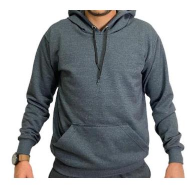 Imagem de Casaco Moletom liso Masculino e Feminino blusa de frio Canguru -M002 -