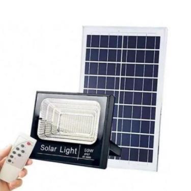 Imagem de Refletor Solar 50W Led Branco Frio IP66 com Controle Remoto - JORTAN