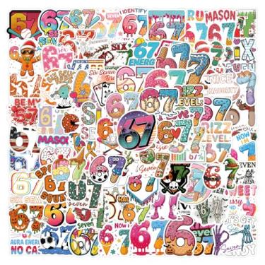 Imagem de 6 7 Stickers 100Pcs Funny Six Seven Stickers for Decoration Water Bottle Bike Skateboard Luggage Toy Snowboard Helmet Motorcycle Gifts