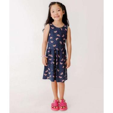 Imagem de Vestido Infantil Arco-íris Sem Manga Marisa Tam 4 a 10-24003, Azul, 6