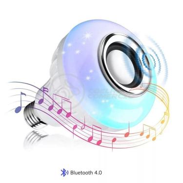 Imagem de Lâmpada Led 12W E27 Rgb Colorida Com Caixa De Som Bluetooth