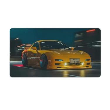 Imagem de JDM Tapete de mouse para jogos grande para carro amarelo Rx7 Speed Sports Drift antiderrapante tapete de mesa tapete de mesa tapete de mouse suprimentos à prova d'água borracha mesa escrita pad para