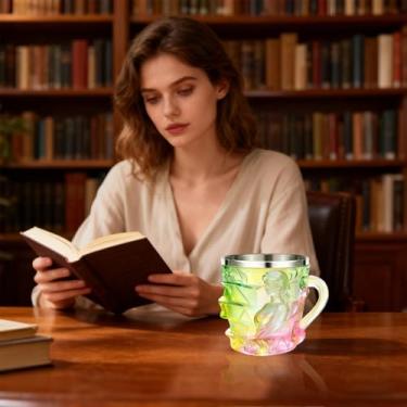 Imagem de Caneca Pilha De Livros | Design Feminino 150 ml | Caneca de Café 3D com Livros Empilhados | Para Mulheres Escritoras Bibliotecárias Leitores Amantes da Leitura Natal