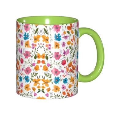 Imagem de Zeraoke Canecas de café criativas românticas extravagantes com estampa de borboletas de pássaros, personalizadas, presente para família, tamanho de 325 ml, unissex