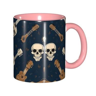 Imagem de Zeraoke Caneca de café criativa com estampa de caveira mexicana, personalizada, presente para família, tamanho de 325 ml, unissex