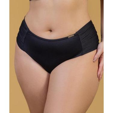 Imagem de Calcinha de Biquíni Borboleta Larga Plus Size - Cor De Cacau, Preto, 4
