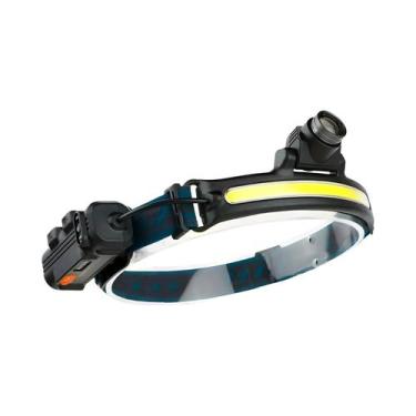 Imagem de Lanterna De Cabeça LED Recarregável Com Sensor Zoom COB, Bateria Integ