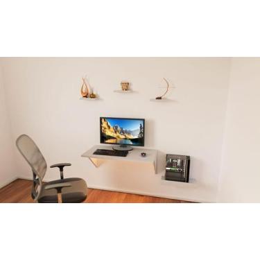 Imagem de Escrivaninha Status Suspensa Com Prateleiras - Home Office - Bel rústi