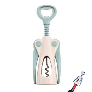 Imagem de PLAYTHROUGH Saca-rolhas de asa, abridor de garrafas multifuncional para vinho e cerveja, aderência ergonômica (verde claro)